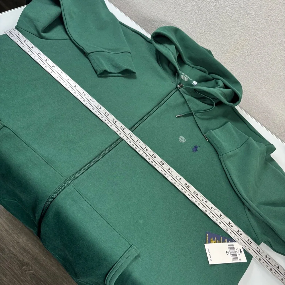 Polo Ralph Lauren Mens 3XLT Green Full-Zip Hoodie New Double-Knit Big & Tall